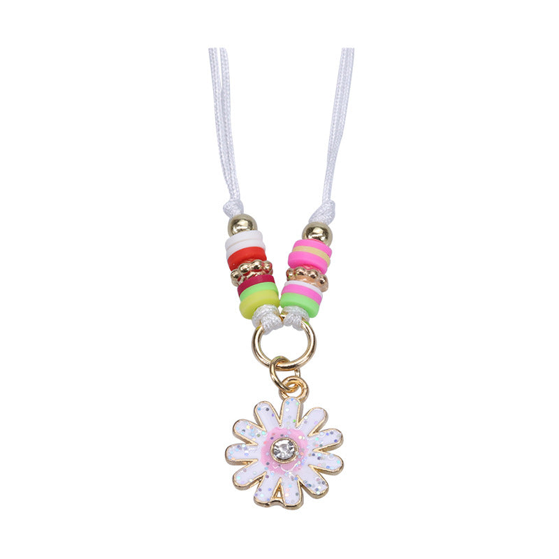 Wholesale Alloy Butterfly Rainbow Flower Shape Polymer Clay Children's Bracelet Necklace